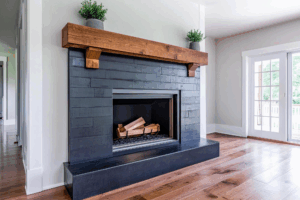 Black fireplace surrounds