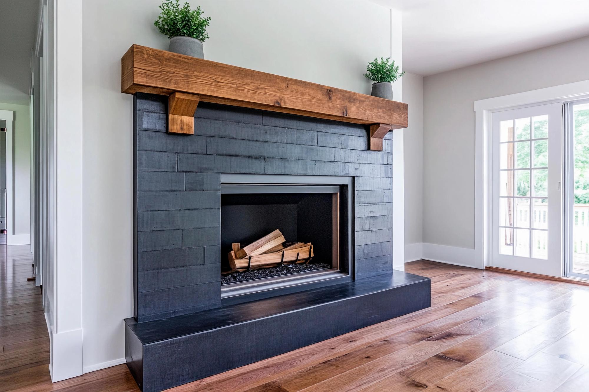 Black fireplace surrounds