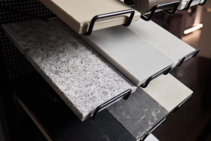 Showroom of natural stone countertops